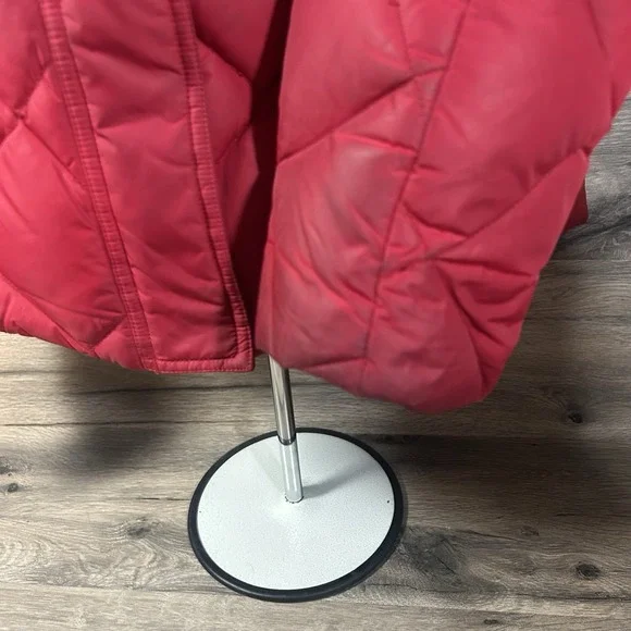 Eddie Bauer 700 Fill Goose Down Quilted Puffer Jacket Womens Small Red Vintage - Picture 8 of 8